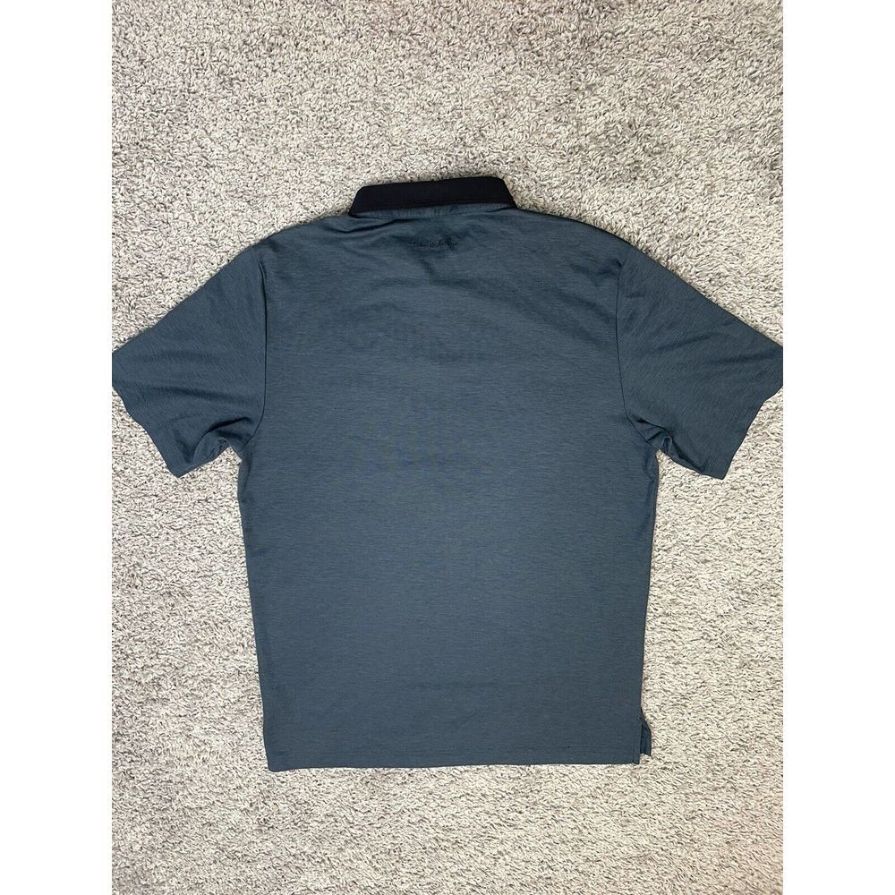 Travis Mathew Polo Men Pima Cotton Navy with Black Collar S/S size L. - Picture 3 of 11